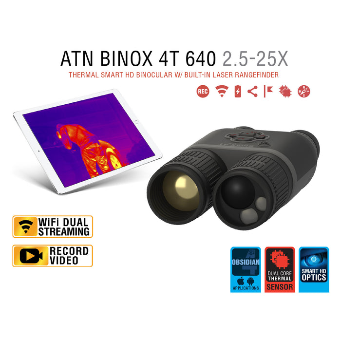 ATN Binox-4T 640-1.5-15x, 640x480, 25mm, Thermal Binocular TIBNBX4642L